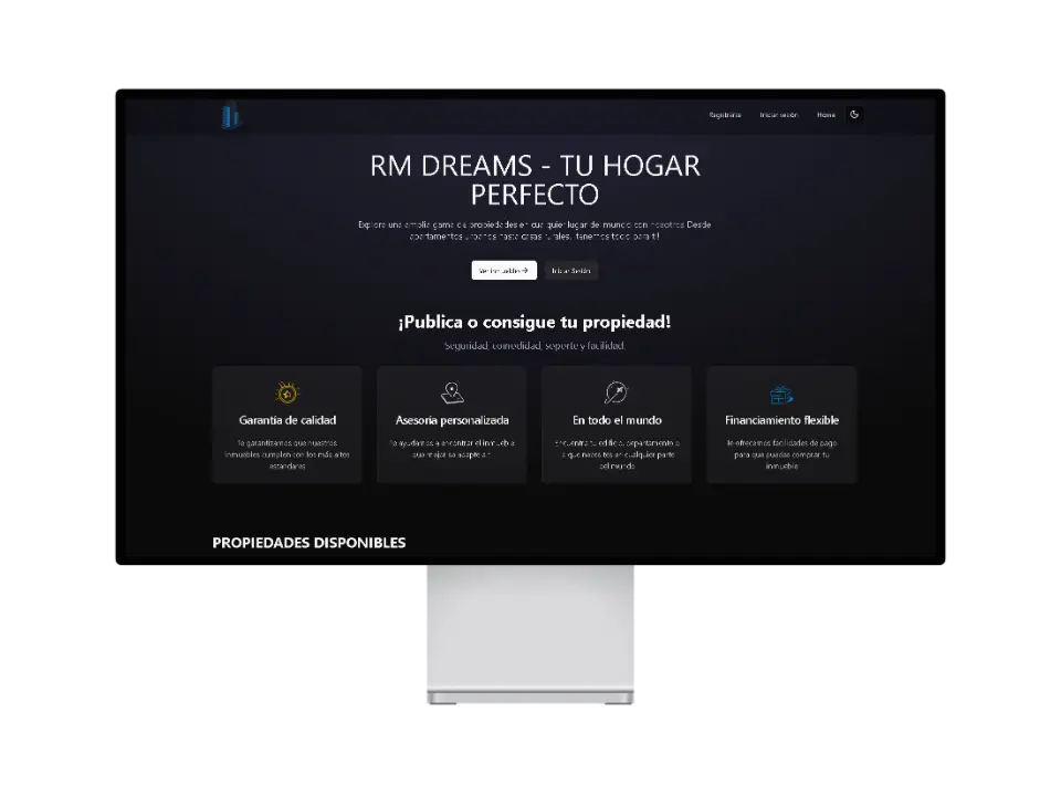 Imagen del proyecto Real State DREAMS en desktop