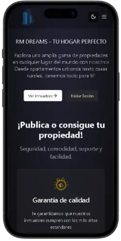 Imagen del proyecto Real State DREAMS en mobile