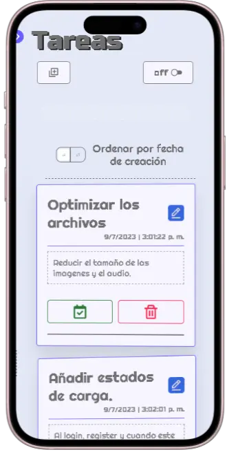 Imagen del proyecto Taskify en mobile